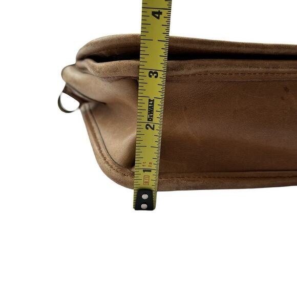 VTG Coach Bonnie Cashin Tan Cowhide Leather Crossbody Bag Turn-Lock Made in USA - Picture 16 of 16